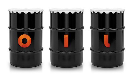 Oil and Petroleum Barrels on white isolated background.  (with clipping work path) Stock Photo - Budget Royalty-Free & Subscription, Code: 400-07613447