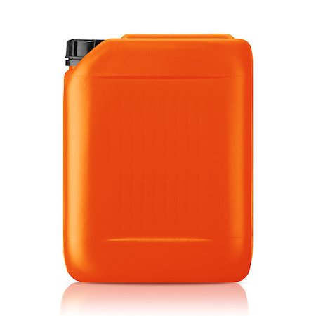 simsearch:400-05265941,k - Orange plastic gallon, jerry can  isolated on a white background.  (with clipping work path) Fotografie stock - Microstock e Abbonamento, Codice: 400-07613448