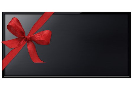 simsearch:400-07290864,k - Black LCD tv screen hanging on a wall with red ribbon.  (with clipping work path) Photographie de stock - Aubaine LD & Abonnement, Code: 400-07613462