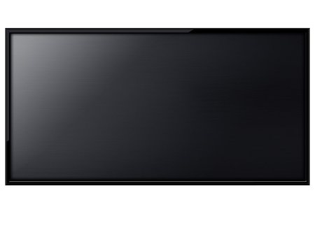 simsearch:400-07613462,k - Black LCD tv screen hanging on a wall .  (with clipping work path) Stock Photo - Budget Royalty-Free & Subscription, Code: 400-07613463