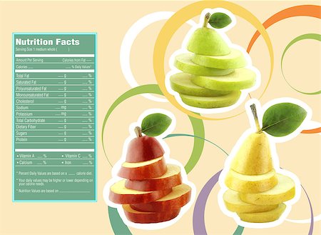 simsearch:400-07613657,k - Creative Design for fruit and vegetables with Nutrition facts label. Stock Photo - Budget Royalty-Free & Subscription, Code: 400-07613626