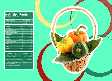 simsearch:400-07613657,k - Creative Design for fruit and vegetables with Nutrition facts label. Stock Photo - Budget Royalty-Free & Subscription, Code: 400-07613629