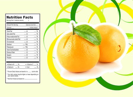 simsearch:400-07613657,k - Creative Design for fruit and vegetables with Nutrition facts label. Stock Photo - Budget Royalty-Free & Subscription, Code: 400-07613645