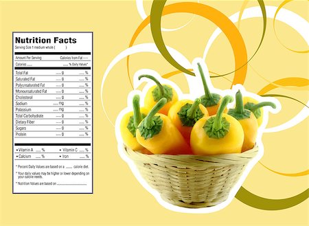 simsearch:400-05272635,k - Creative Design for fruit and vegetables with Nutrition facts label. Stock Photo - Budget Royalty-Free & Subscription, Code: 400-07613649