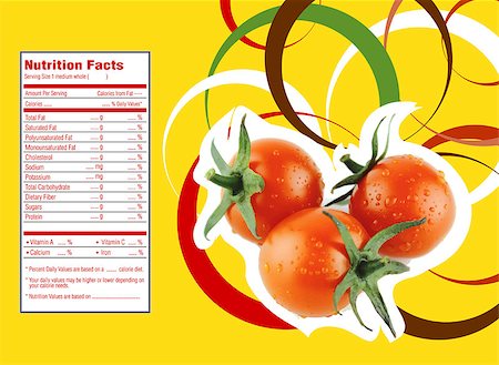 simsearch:400-07613657,k - Creative Design for fruit and vegetables with Nutrition facts label. Stock Photo - Budget Royalty-Free & Subscription, Code: 400-07613658
