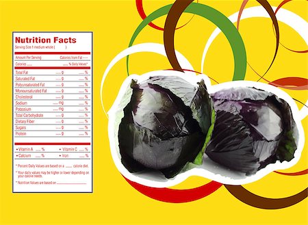 simsearch:400-05272635,k - Creative Design for fruit and vegetables with Nutrition facts label. Stock Photo - Budget Royalty-Free & Subscription, Code: 400-07613650