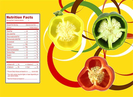 simsearch:400-05272635,k - Creative Design for fruit and vegetables with Nutrition facts label. Stock Photo - Budget Royalty-Free & Subscription, Code: 400-07613666