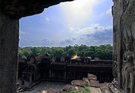 View from Angkor Wat. Siem Reap Province of Cambodia. Largest religious monument in the world. Stock Photo - Budget Royalty-Free & Subscription, Code: 400-07613746