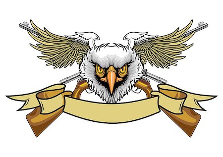 eagle images clip art - illustration of balded eagle with wings and rifles in vector Stock Photo - Budget Royalty-Free & Subscription, Code: 400-07613742
