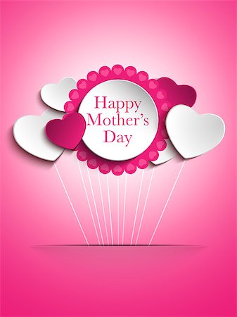 Vector - Happy Mother Day Heart Background Stock Photo - Budget Royalty-Free & Subscription, Code: 400-07613767