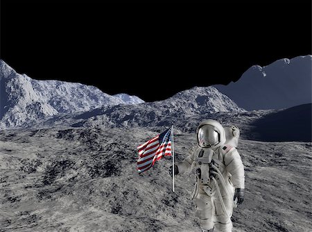 eddtoro35 (artist) - American astronaut against lunar type background.  Background was digitally created. Stock Photo - Budget Royalty-Free & Subscription, Code: 400-07613763