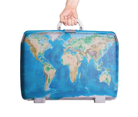 Used plastic suitcase with stains and scratches, world map Stock Photo - Budget Royalty-Free & Subscription, Code: 400-07624088