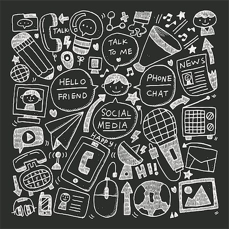 doodle communication background Stock Photo - Budget Royalty-Free & Subscription, Code: 400-07624098