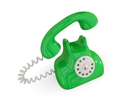 simsearch:400-04161902,k - Cartoon retro telephone. Isolated on white background.3d rendered. Photographie de stock - Aubaine LD & Abonnement, Code: 400-07624193