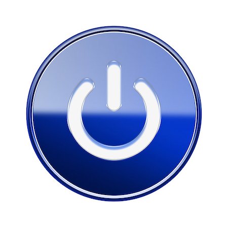 simsearch:400-07624282,k - Power button icon glossy blue, isolated on white background Stockbilder - Microstock & Abonnement, Bildnummer: 400-07624288