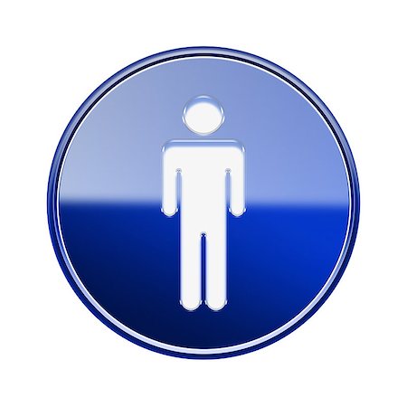 simsearch:400-07624282,k - men icon glossy blue, isolated on white background Stockbilder - Microstock & Abonnement, Bildnummer: 400-07624291