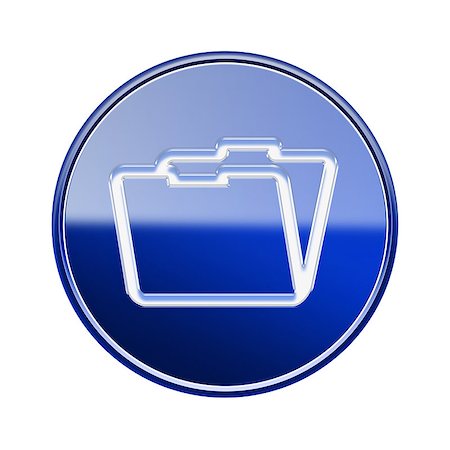 simsearch:400-07624282,k - Folder icon glossy blue, isolated on white background Stockbilder - Microstock & Abonnement, Bildnummer: 400-07624315
