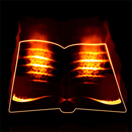 fantail - Abstract opened burning book on black background. Stock Photo - Budget Royalty-Free & Subscription, Code: 400-07625247