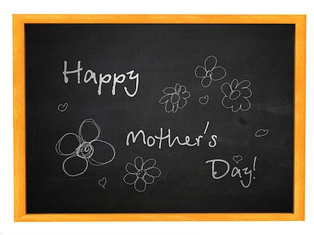 Illustration of Happy Mother's Day written on a black chalkboard. Stock Photo - Budget Royalty-Free & Subscription, Code: 400-07625291