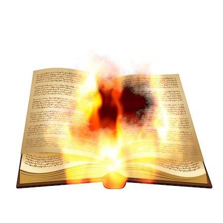 fantail - Abstract opened burning book on white background. Stock Photo - Budget Royalty-Free & Subscription, Code: 400-07625302