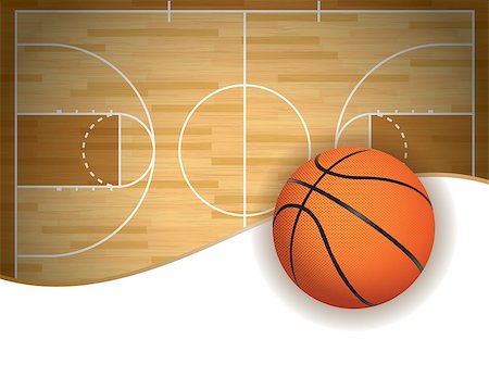 simsearch:694-03319860,k - An illustration of a basketball court and ball background. Room for copy space. Vector EPS 10 available. EPS uses transparencies. Photographie de stock - Aubaine LD & Abonnement, Code: 400-07625419