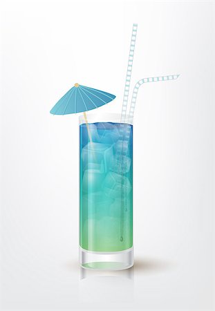 simsearch:400-04286082,k - Realistic illustration of the Blue Long Island Ice Tea cocktail, vector, EPS 10 Photographie de stock - Aubaine LD & Abonnement, Code: 400-07625474