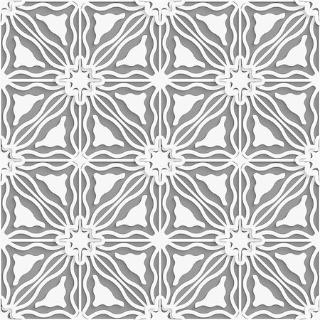 simsearch:400-07616809,k - Abstract seamless background.  Detailed ornament with white lines and wavy triangles and cut out of paper effect. Stock Photo - Budget Royalty-Free & Subscription, Code: 400-07625619