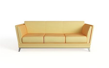 simsearch:400-08301730,k - Modern sofa. Isolated on white background. 3d rendered. Foto de stock - Super Valor sin royalties y Suscripción, Código: 400-07625792