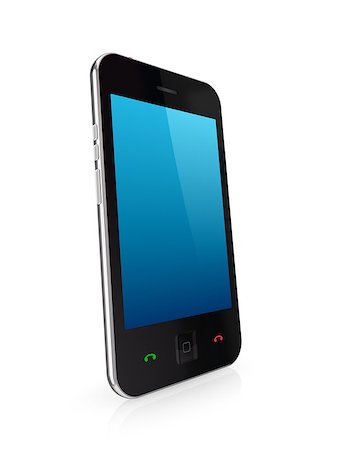 simsearch:400-04836744,k - Modern mobile phone with touchscreen.Isolated on white background.3d rendered. Stock Photo - Budget Royalty-Free & Subscription, Code: 400-07625860