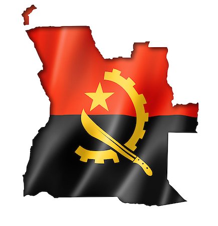 simsearch:400-06420740,k - Angola flag map, three dimensional render, isolated on white Stock Photo - Budget Royalty-Free & Subscription, Code: 400-07625914