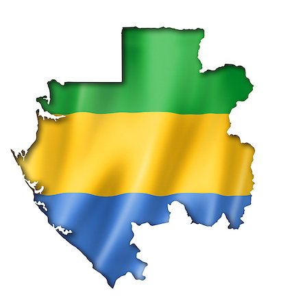 Gabon flag map, three dimensional render, isolated on white Photographie de stock - Aubaine LD & Abonnement, Code: 400-07625919