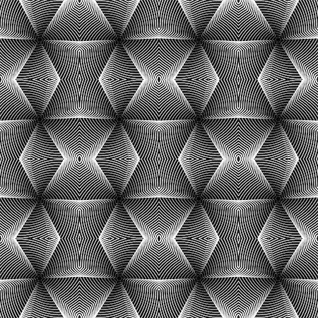 simsearch:400-07507345,k - Design seamless monochrome geometric pattern. Abstract diamond lines textured background. Vector art. No gradient Foto de stock - Royalty-Free Super Valor e Assinatura, Número: 400-07626001