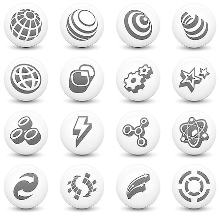 Internet Icon on Round Black and White Button Collection Original Illustration Fotografie stock - Microstock e Abbonamento, Codice: 400-07626282