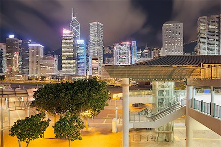 southeast asia skyline ferris - Hong Kong Skyline from Central Ferry Pier at Night Stock Photo - Budget Royalty-Free & Subscription, Code: 400-07626302