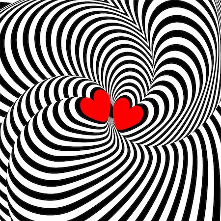 Design hearts twisting movement illusion background. Abstract strip torsion backdrop. Vector-art illustration Stockbilder - Microstock & Abonnement, Bildnummer: 400-07626399