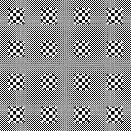 simsearch:400-07518662,k - Design seamless monochrome checkered geometric pattern. Abstract warped textured background. Vector art Fotografie stock - Microstock e Abbonamento, Codice: 400-07626413