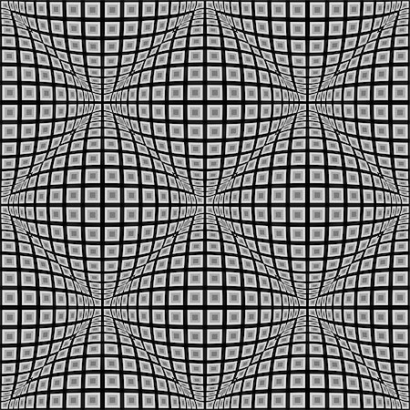 simsearch:400-07990307,k - Design seamless monochrome warped diamond pattern. Abstract convex textured background. Vector art. No gradient Foto de stock - Super Valor sin royalties y Suscripción, Código: 400-07626443