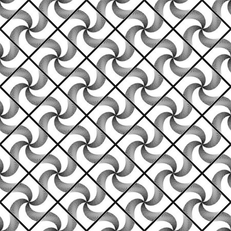 simsearch:400-07676348,k - Design seamless decorative geometric pattern. Abstract monochrome waving lines background. Speckled texture. Vector art Stock Photo - Budget Royalty-Free & Subscription, Code: 400-07626489