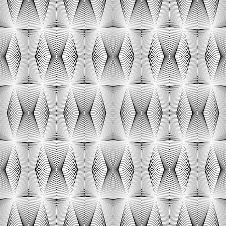 simsearch:400-07631287,k - Design seamless monochrome geometric pattern. Abstract diamond lines textured background. Vector art. No gradient Stock Photo - Budget Royalty-Free & Subscription, Code: 400-07626531