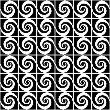 simsearch:400-07507273,k - Design seamless monochrome spiral movement decorative pattern. Abstract whirl background. Vector art Stock Photo - Budget Royalty-Free & Subscription, Code: 400-07626544