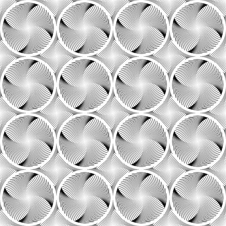 simsearch:400-07551581,k - Design seamless circle striped geometric pattern. Abstract monochrome waving lines background. Speckled texture. Vector art Foto de stock - Royalty-Free Super Valor e Assinatura, Número: 400-07626547