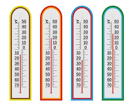 simsearch:400-04815082,k - four thermometer for temperature readings on a white background Stock Photo - Budget Royalty-Free & Subscription, Code: 400-07626630