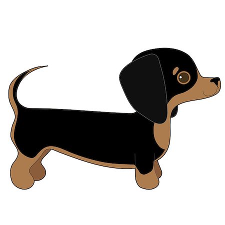 simsearch:400-07658326,k - A cartoon illustration of a Dachshund puppy Stock Photo - Budget Royalty-Free & Subscription, Code: 400-07626656