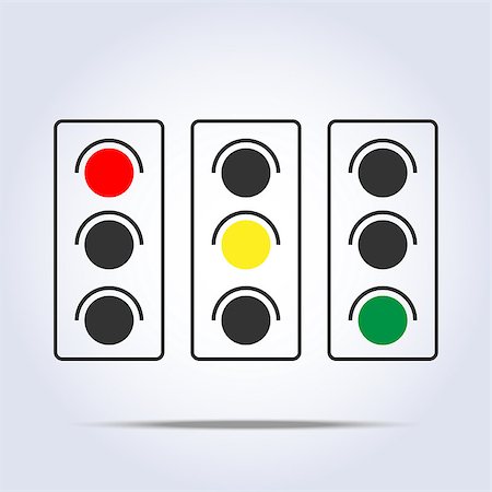 road signal icon - traffic light icon in vector three objects Stock Photo - Budget Royalty-Free & Subscription, Code: 400-07626816