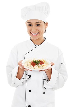Stock image of female chef isolated on white background Stock Photo - Budget Royalty-Free & Subscription, Code: 400-07626855