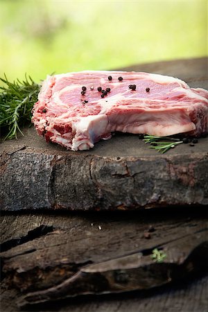 simsearch:652-03803644,k - Meat. Raw rump steak on wood with herbs Stock Photo - Budget Royalty-Free & Subscription, Code: 400-07626966