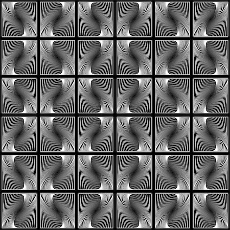 simsearch:400-07631184,k - Design seamless decorative geometric pattern. Abstract monochrome waving lines background. Speckled texture. Vector art Stockbilder - Microstock & Abonnement, Bildnummer: 400-07627013