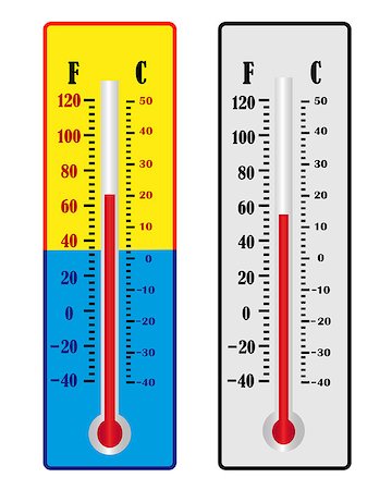 two different colors for the thermometer temperature readings Photographie de stock - Aubaine LD & Abonnement, Code: 400-07627136