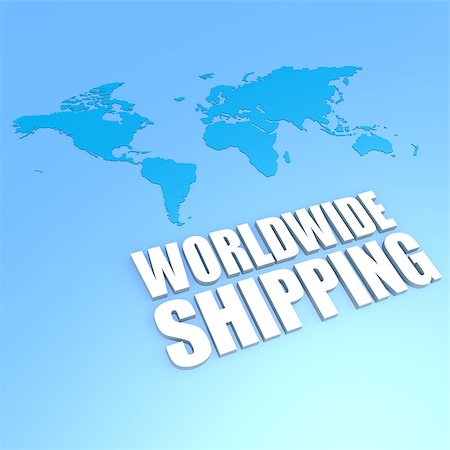 Worldwide shipping world map Stock Photo - Budget Royalty-Free & Subscription, Code: 400-07627249