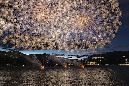 Lakefront Luino, fireworks on the Maggiore lake, Lombardy - Italy Stock Photo - Budget Royalty-Free & Subscription, Code: 400-07627324